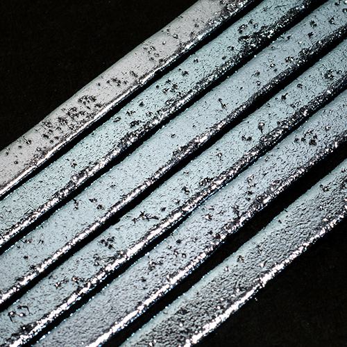 Silver Dichroic on Black Strips Effetre Glass